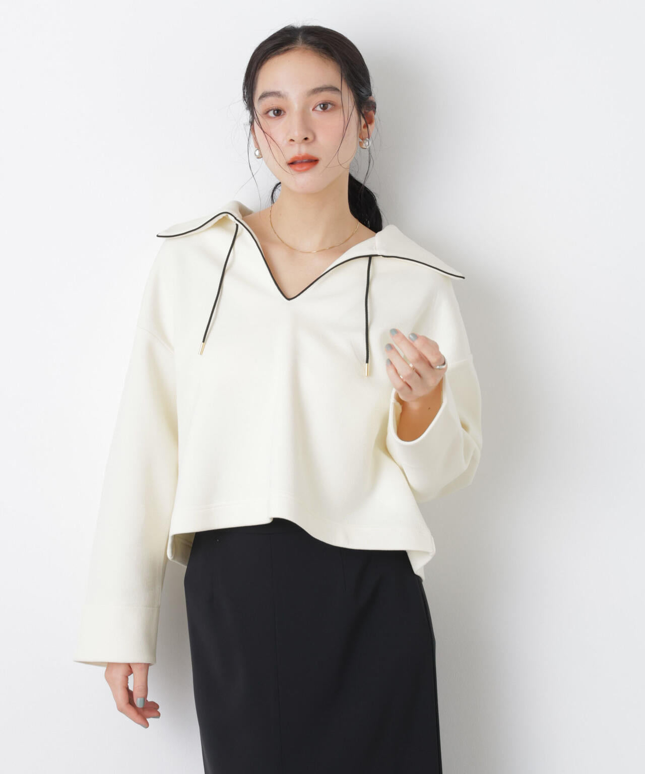 ダンボールカットバイカラーパイピングビッグカラートップス