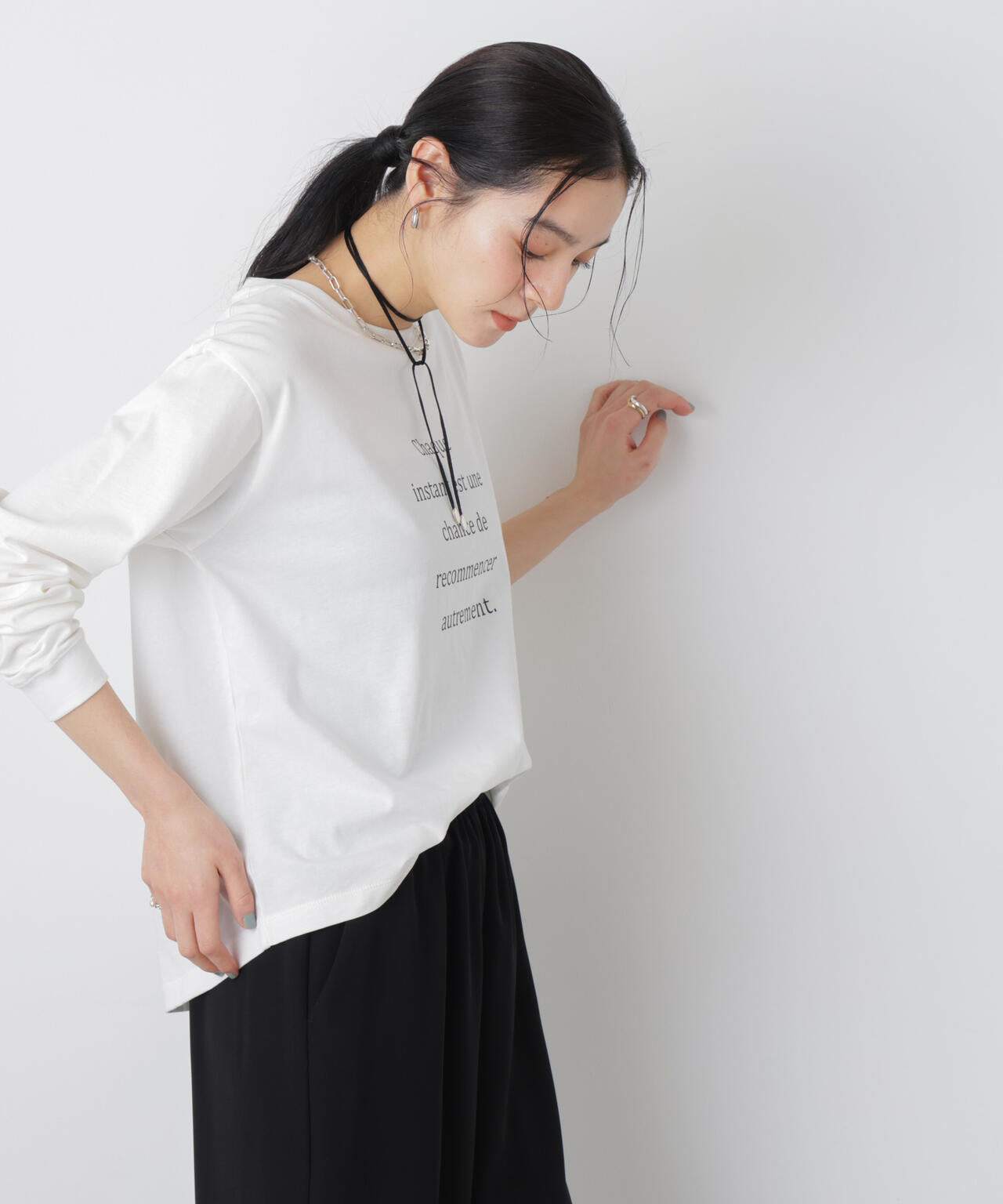 ロゴプリントロングスリーブTシャツ 6696123305