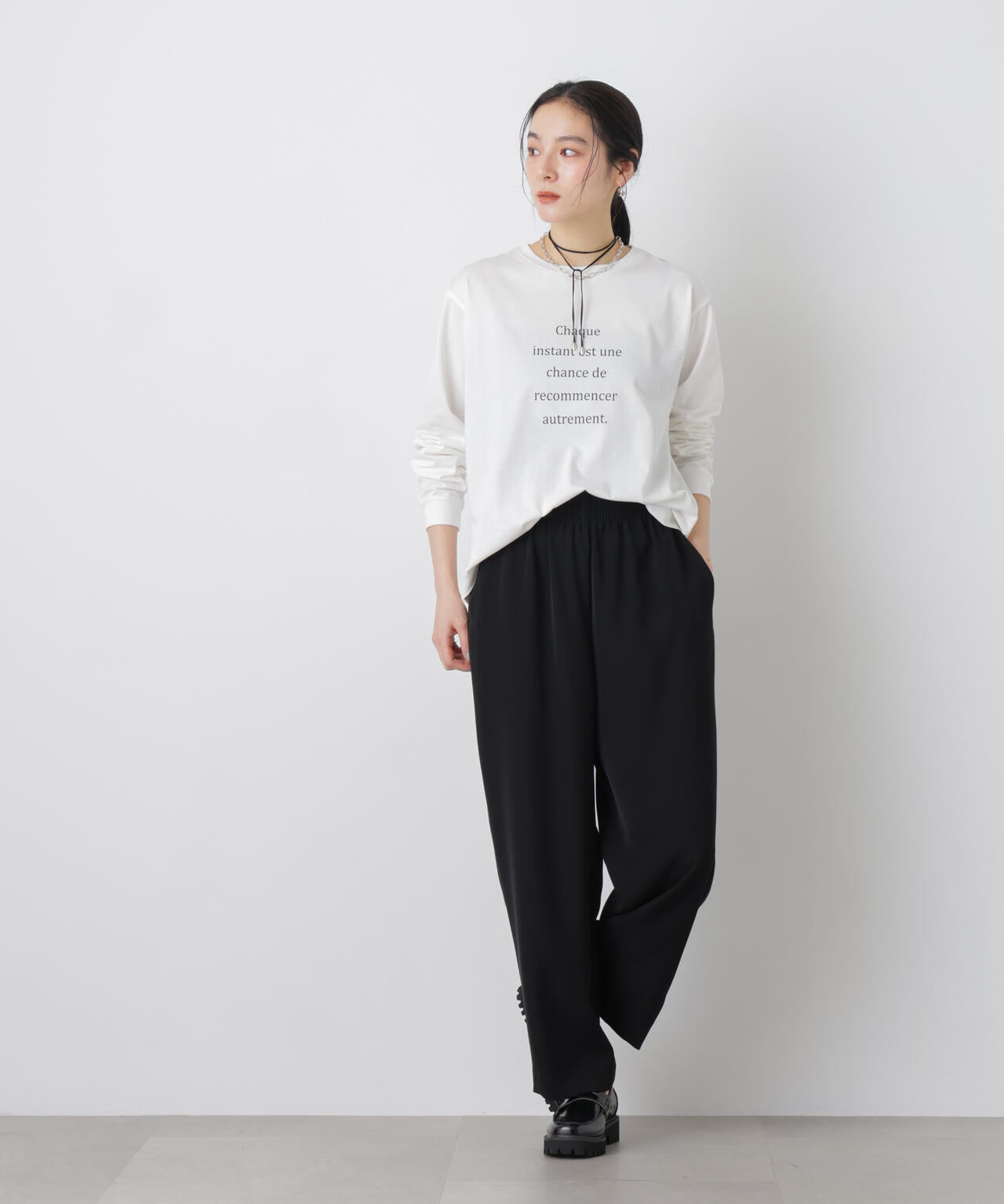 ロゴプリントロングスリーブTシャツ 6696123305