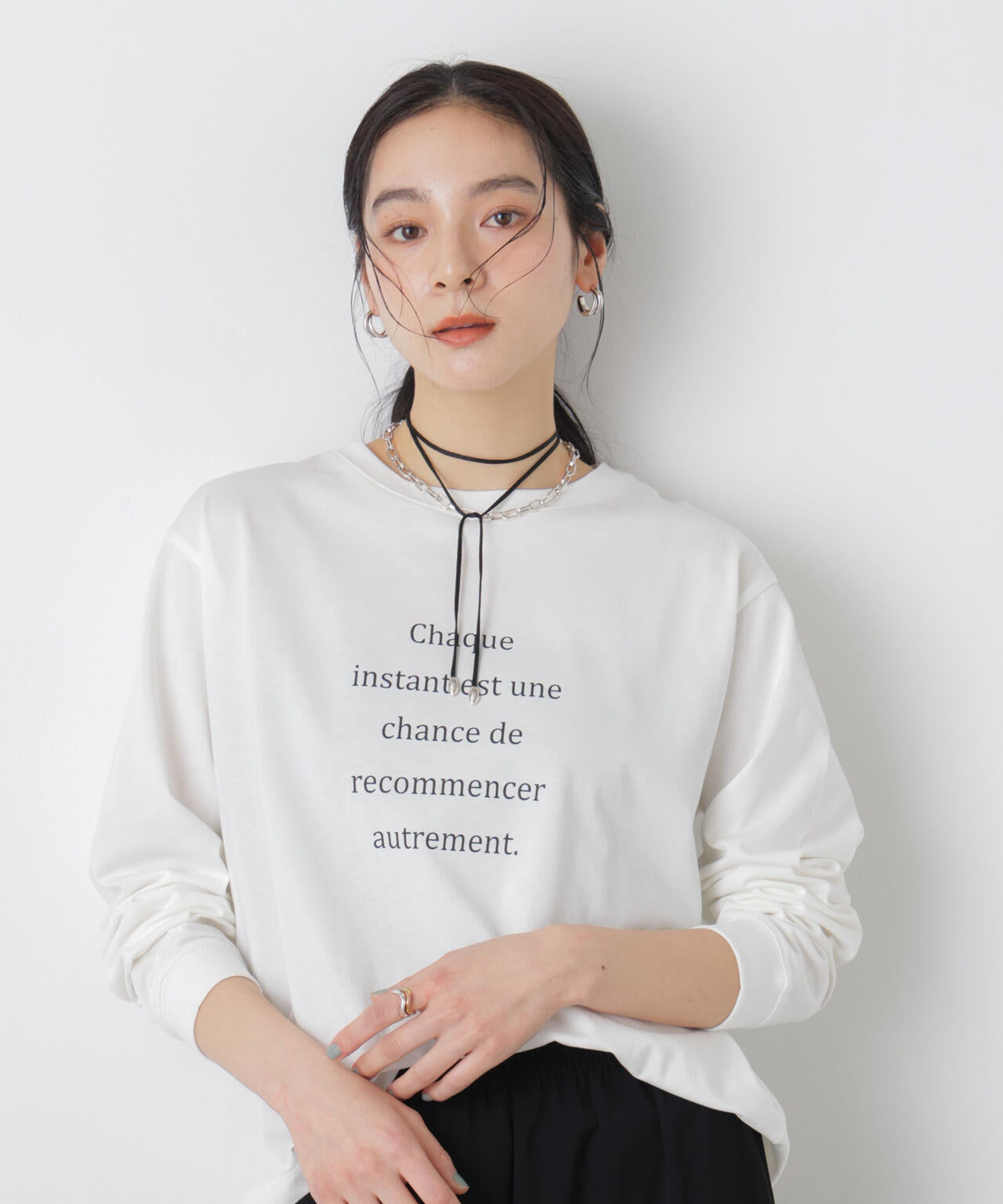 ロゴプリントロングスリーブTシャツ 6696123305