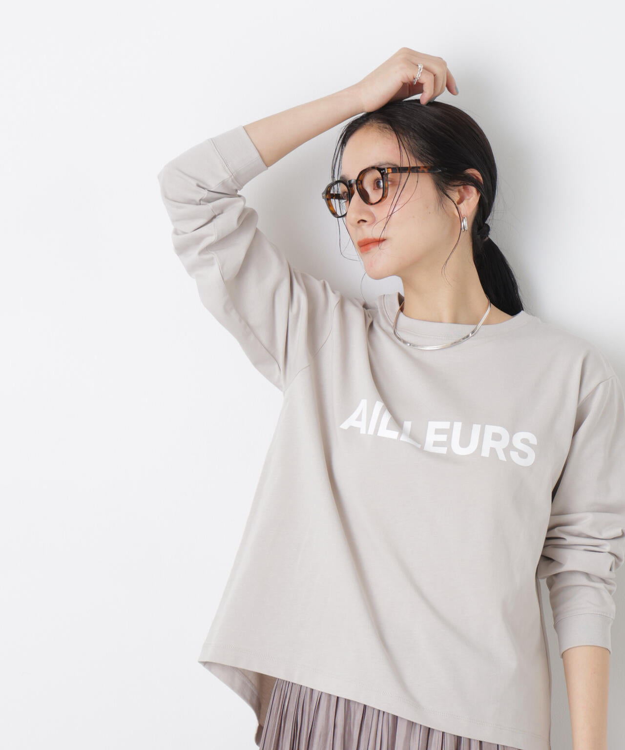 ロゴプリントロングスリーブTシャツ 6696123305