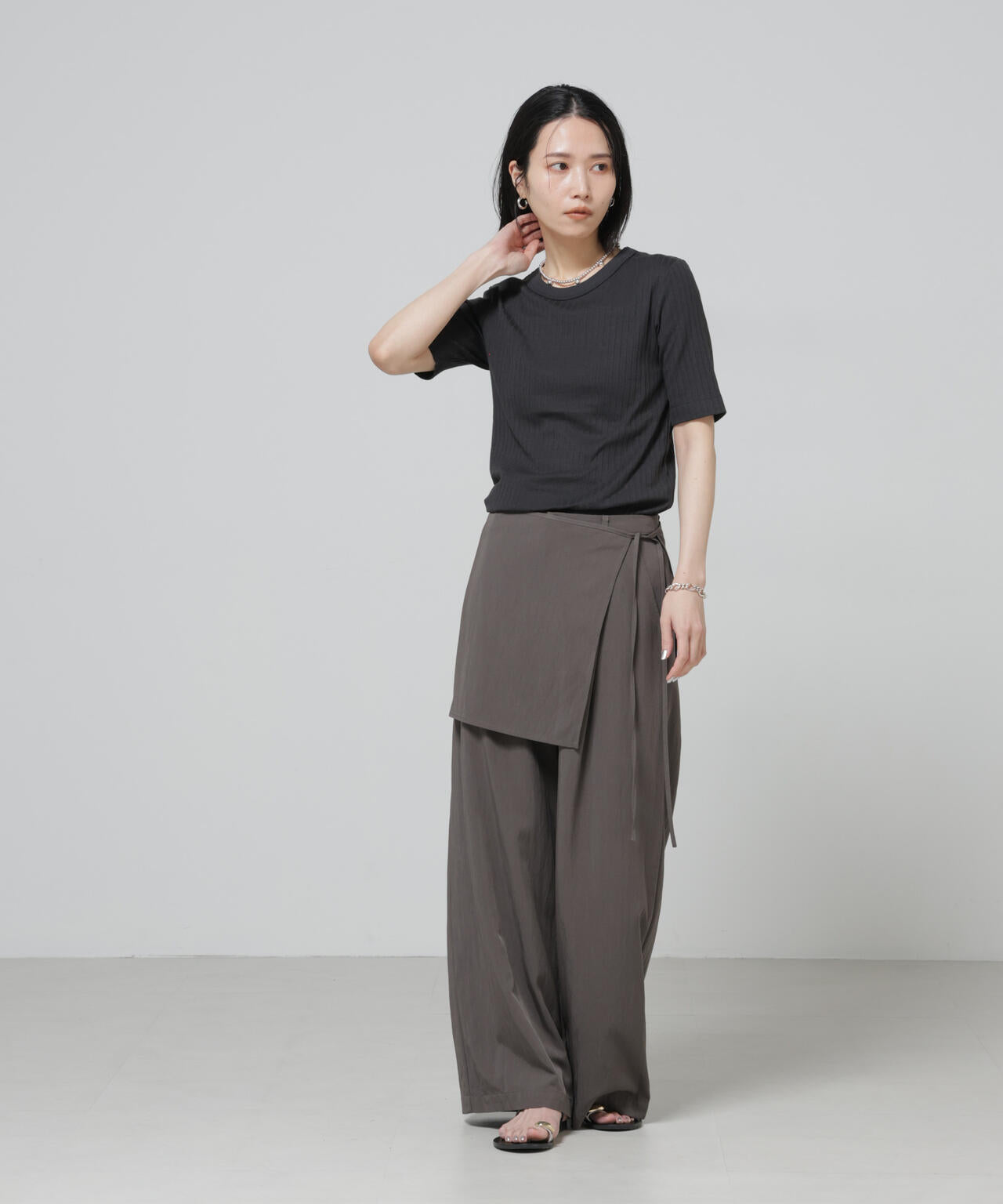 Anti Soaked(R) 汗染み防止クルーネックリブTシャツ 6696124304