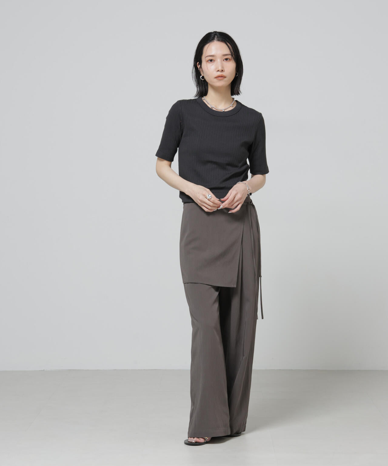 Anti Soaked(R) 汗染み防止クルーネックリブTシャツ 6696124304