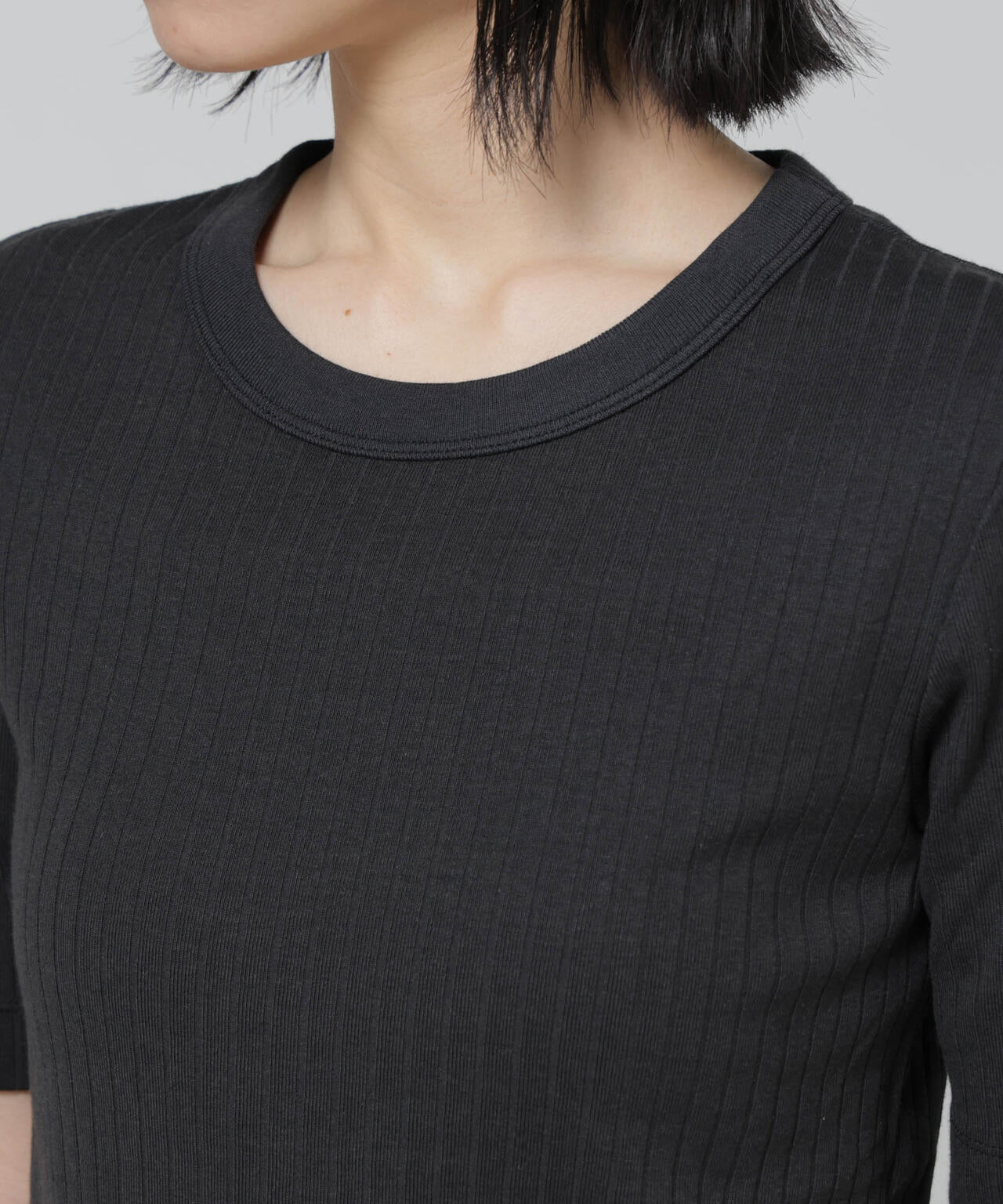 Anti Soaked(R) 汗染み防止クルーネックリブTシャツ 6696124304