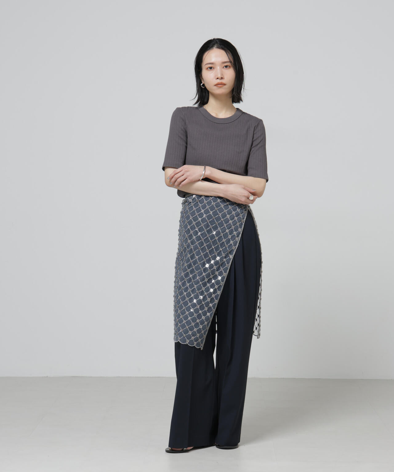 Anti Soaked(R) 汗染み防止クルーネックリブTシャツ 6696124304