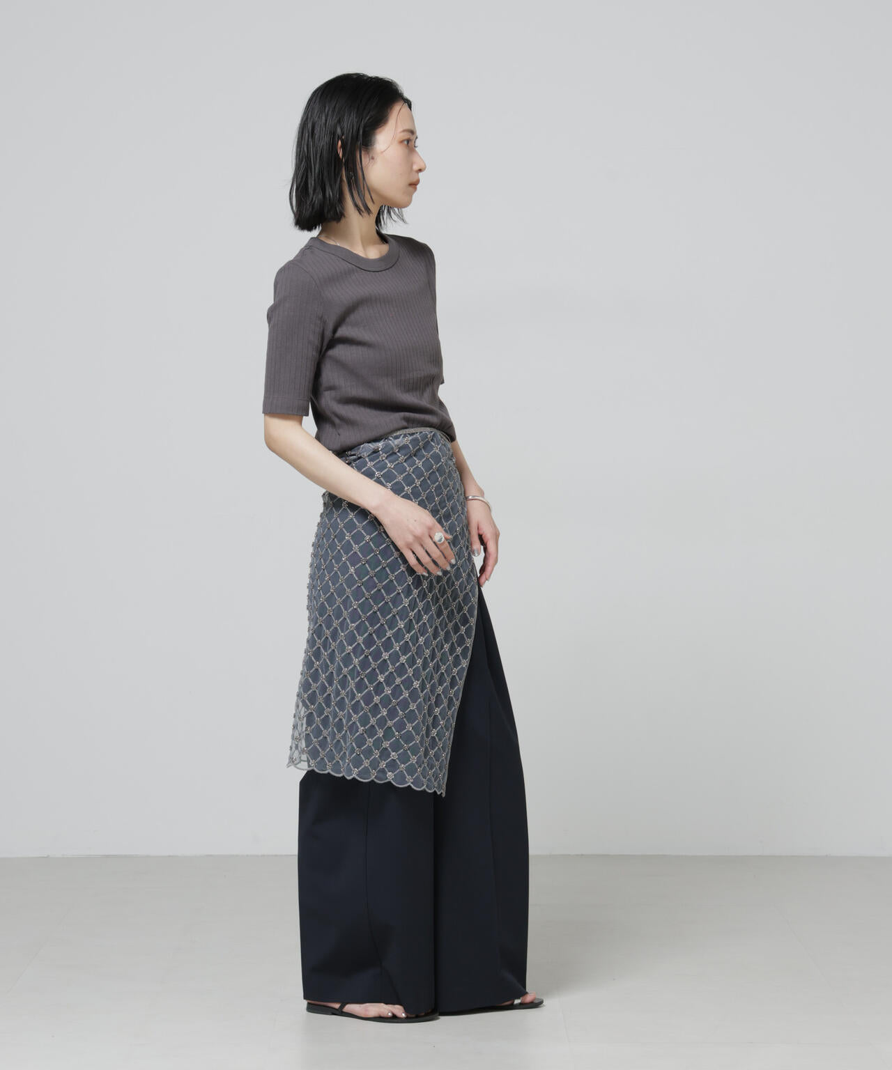 Anti Soaked(R) 汗染み防止クルーネックリブTシャツ 6696124304