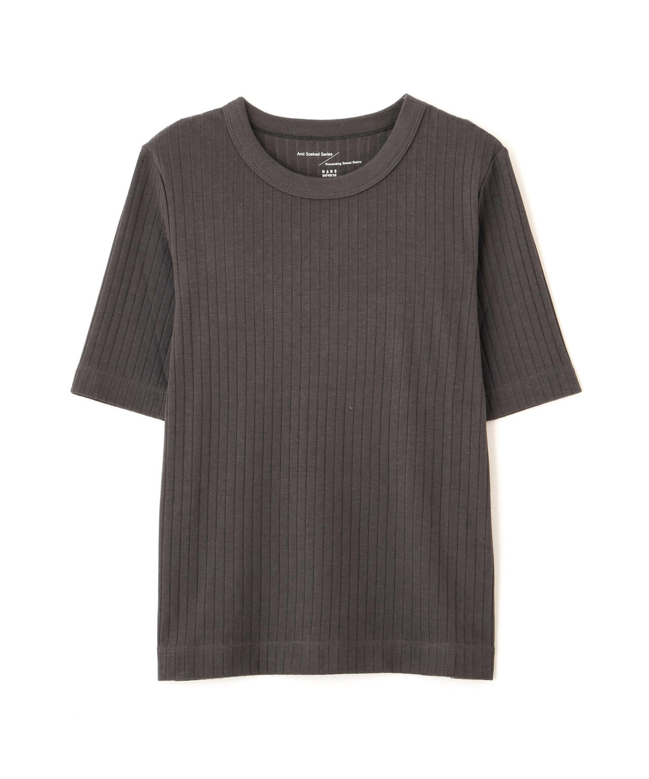 Anti Soaked(R) 汗染み防止クルーネックリブTシャツ 6696124304