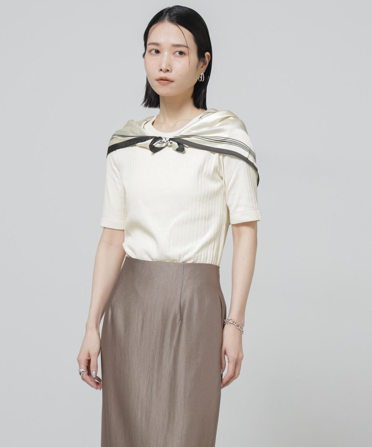 Anti Soaked(R) 汗染み防止クルーネックリブTシャツ 6696124304