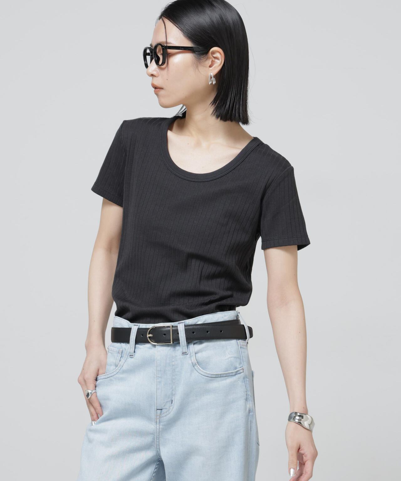 Anti Soaked(R) 汗染み防止コンパクトリブTシャツ 6696124305