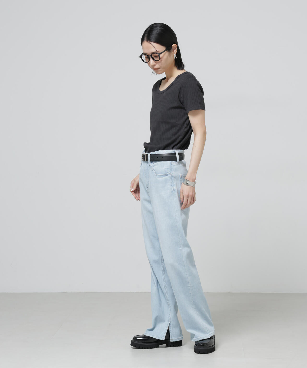 Anti Soaked(R) 汗染み防止コンパクトリブTシャツ 6696124305