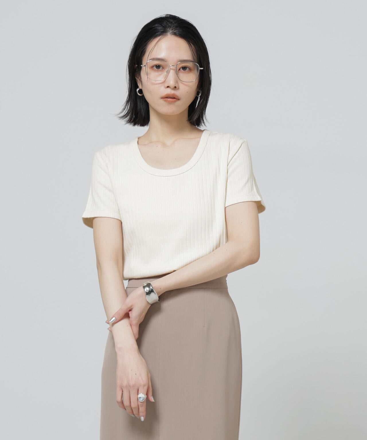 Anti Soaked(R) 汗染み防止コンパクトリブTシャツ