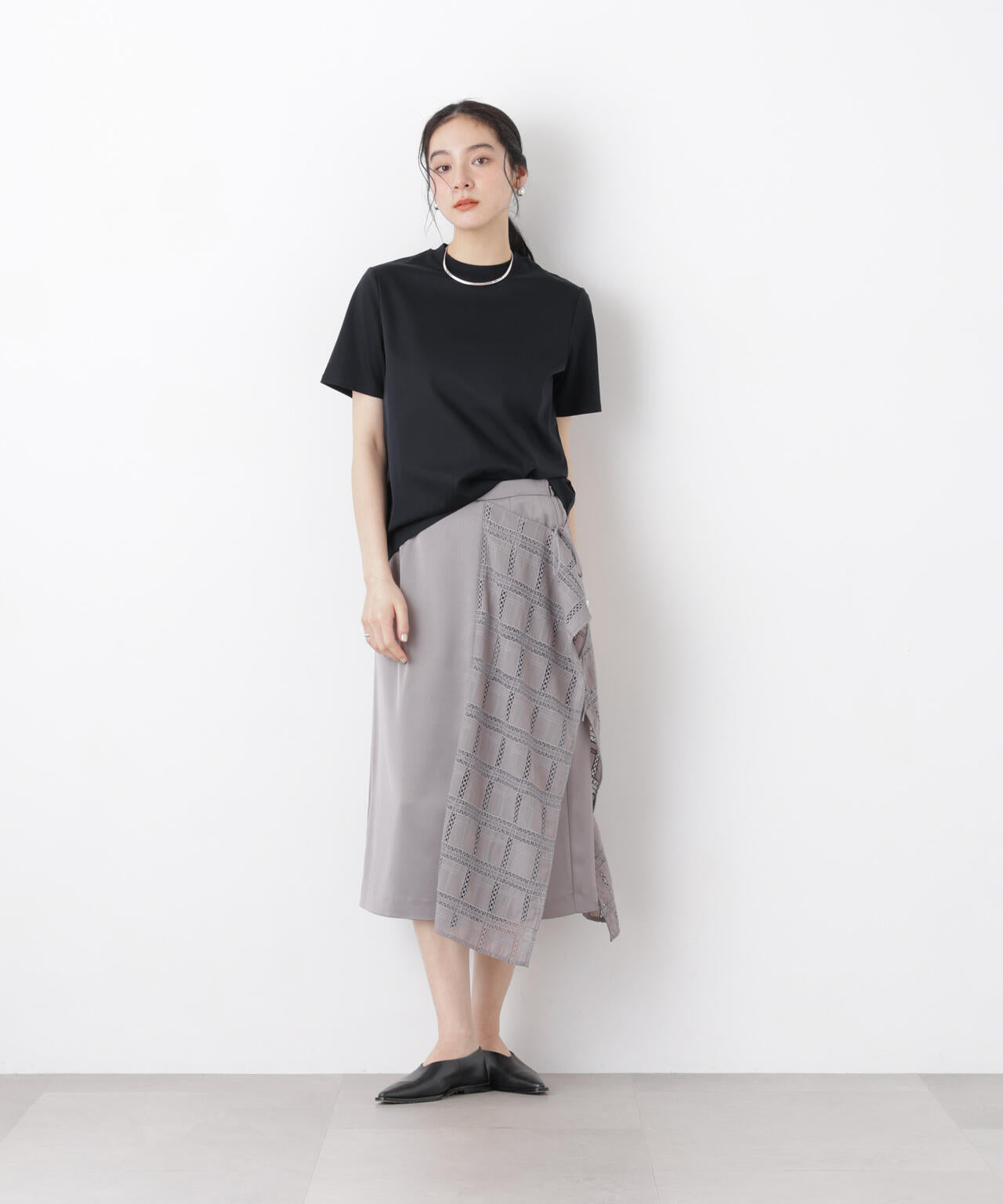 DressT/シルケットスムースモックネックTシャツ 6696124309