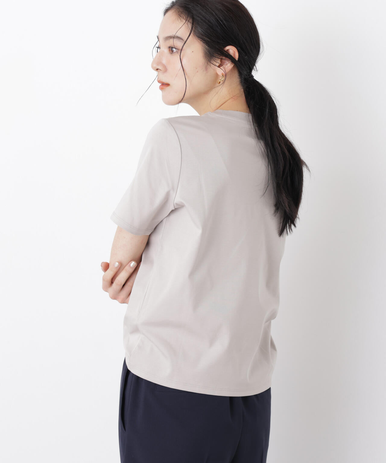 DressT/シルケットスムースモックネックTシャツ 6696124309