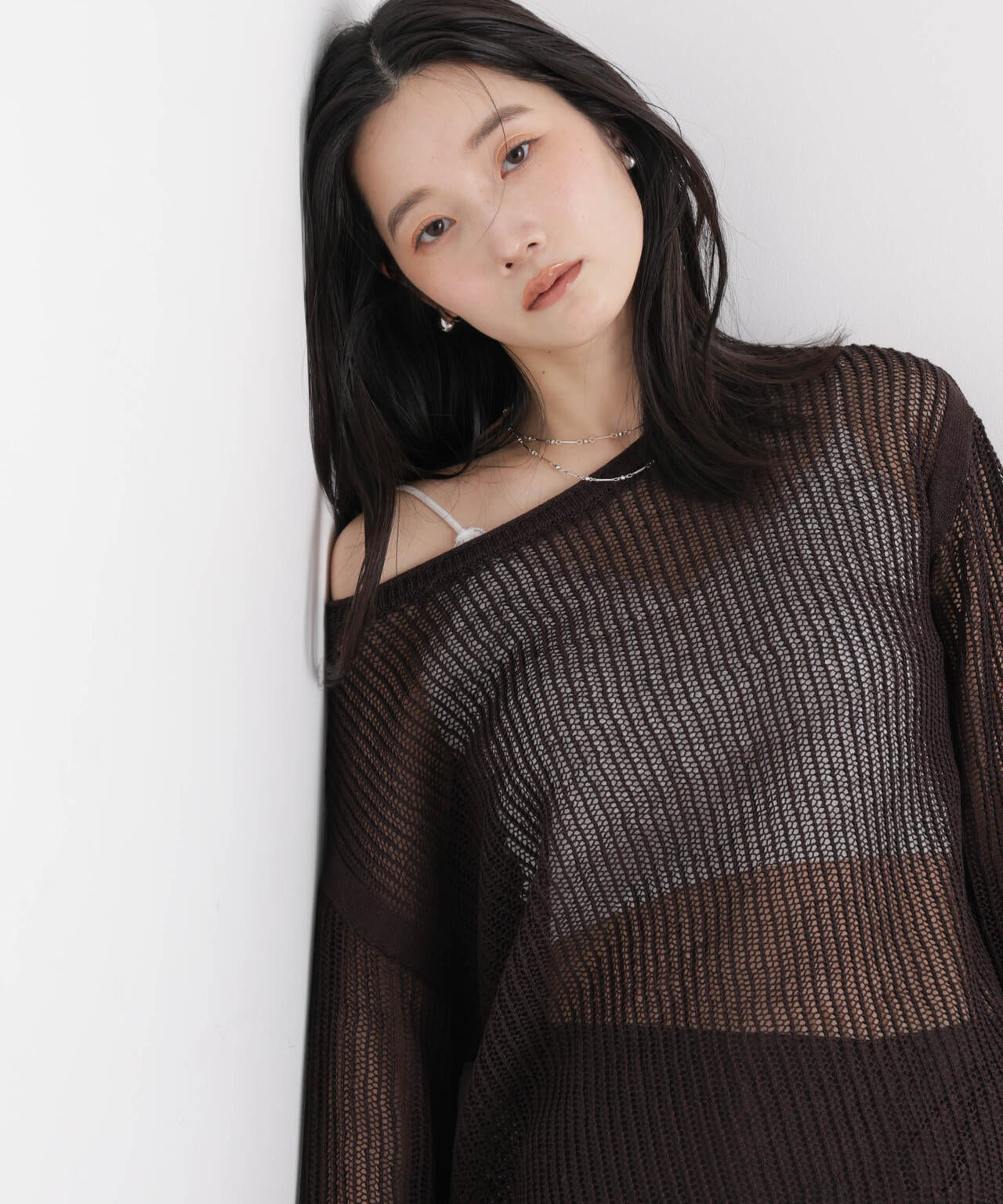 レースジャガードカップ取り外しクロップドキャミソール 6696124315