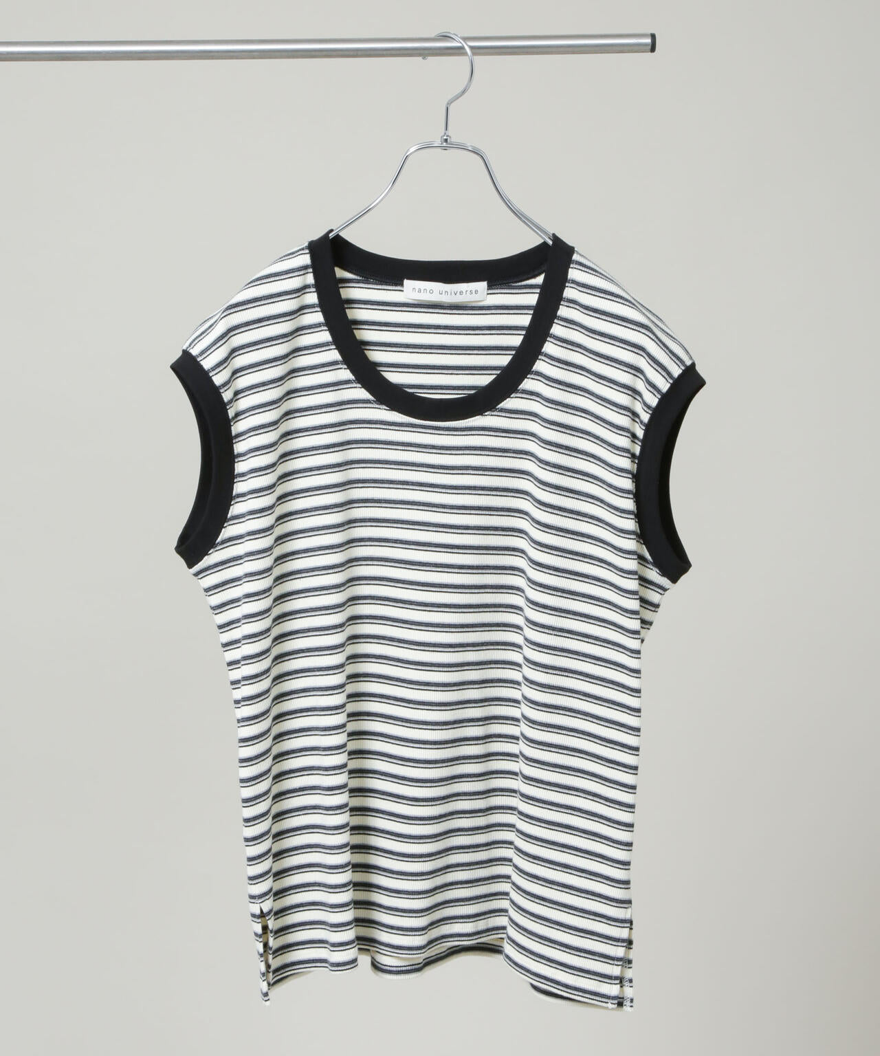 ボーダーテレコワイドノースリーブトップス