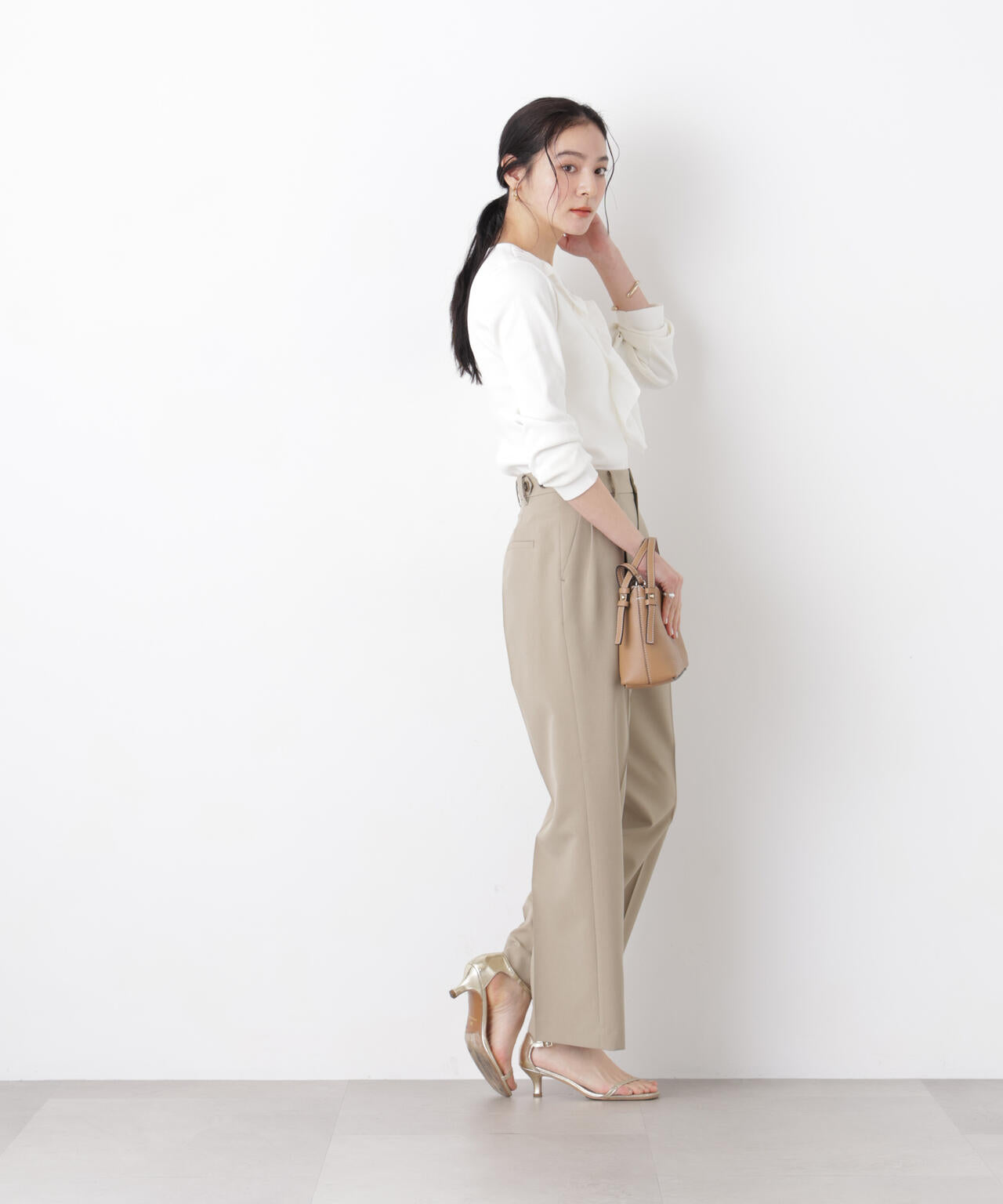 【GRACETEC】ライトファンクションタックセミワイドパンツ(セットアップ可) 6696127302