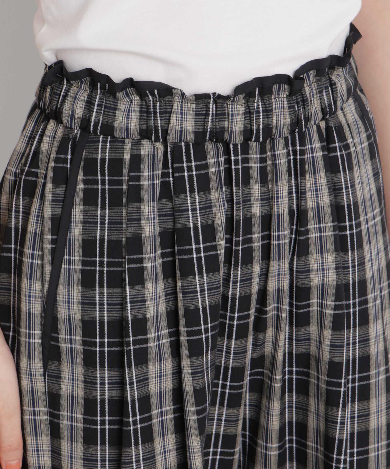 チェックイージーワイドパンツ 6696127312