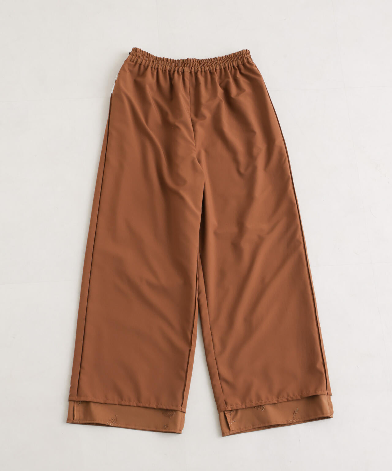 刺繍ツイルイージーワイドパンツ(セットアップ可) 6696127316