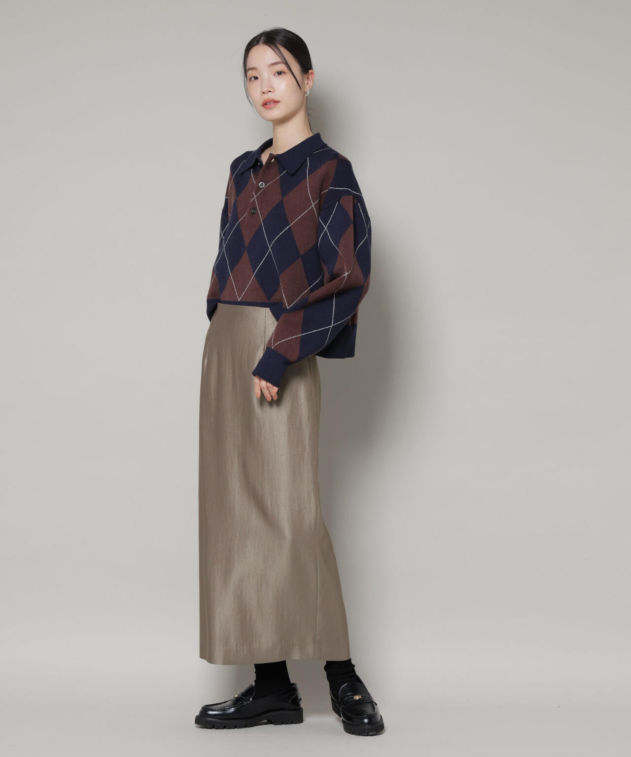 ブライトツイルサテンタイトスカート 6696130301