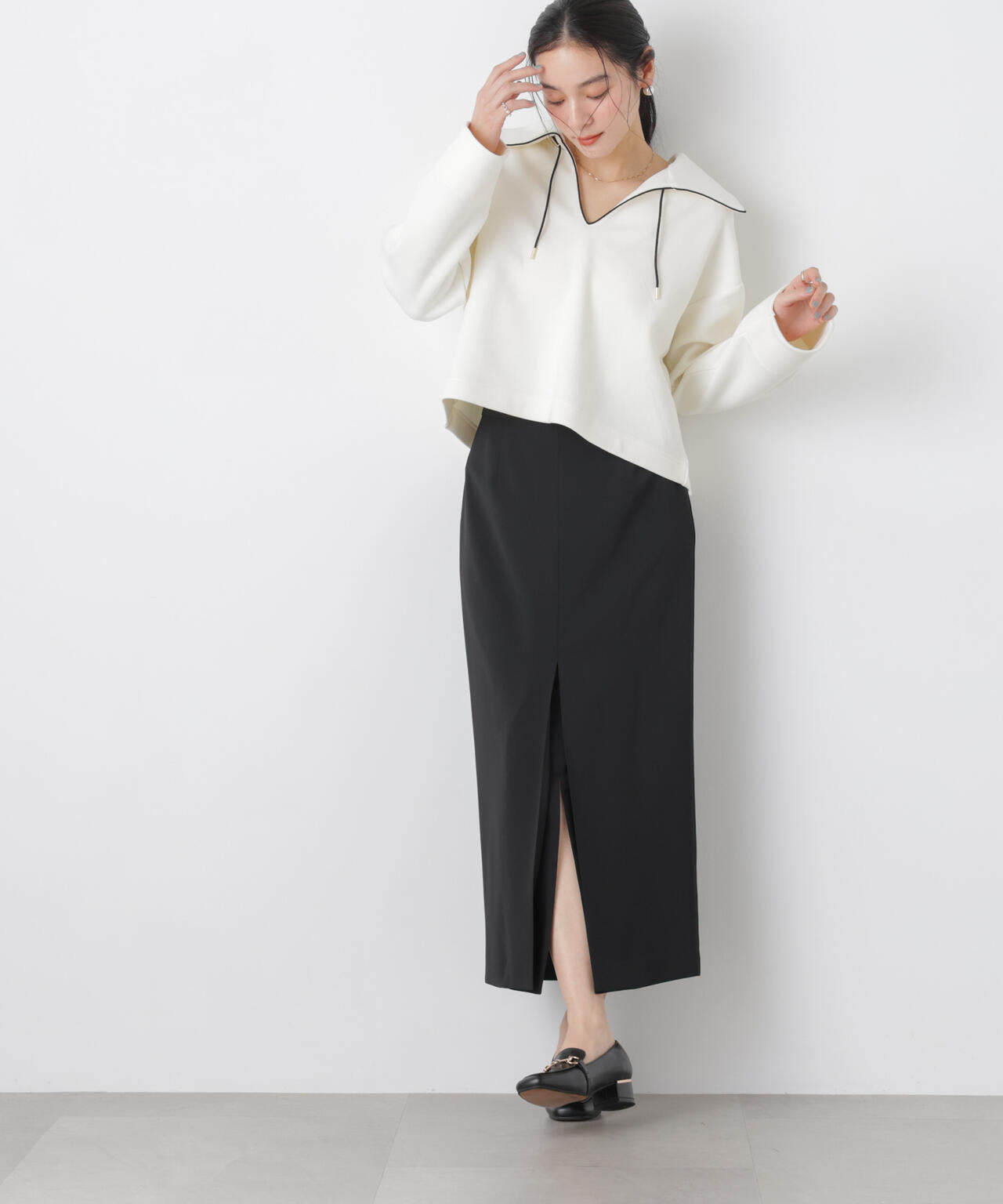 ハイツイストドライタックスリットロングスカート(セットアップ可) 6696130302