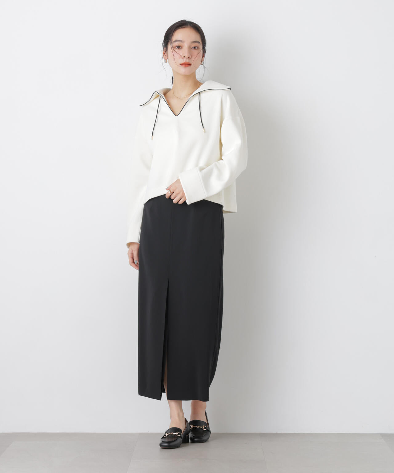 ハイツイストドライタックスリットロングスカート(セットアップ可) 6696130302