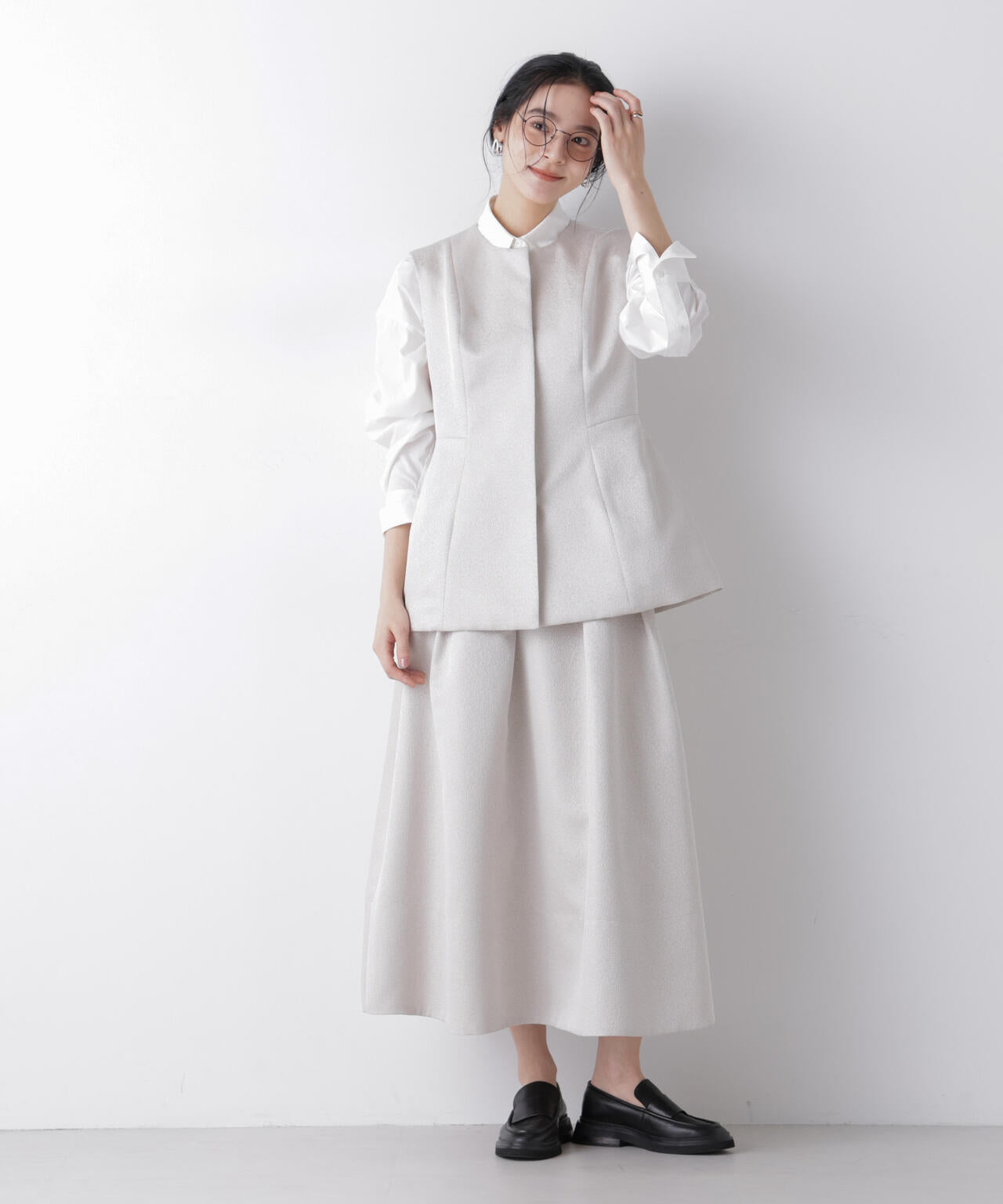 ジャガードボリュームタックスカート(セットアップ可) 6696130303