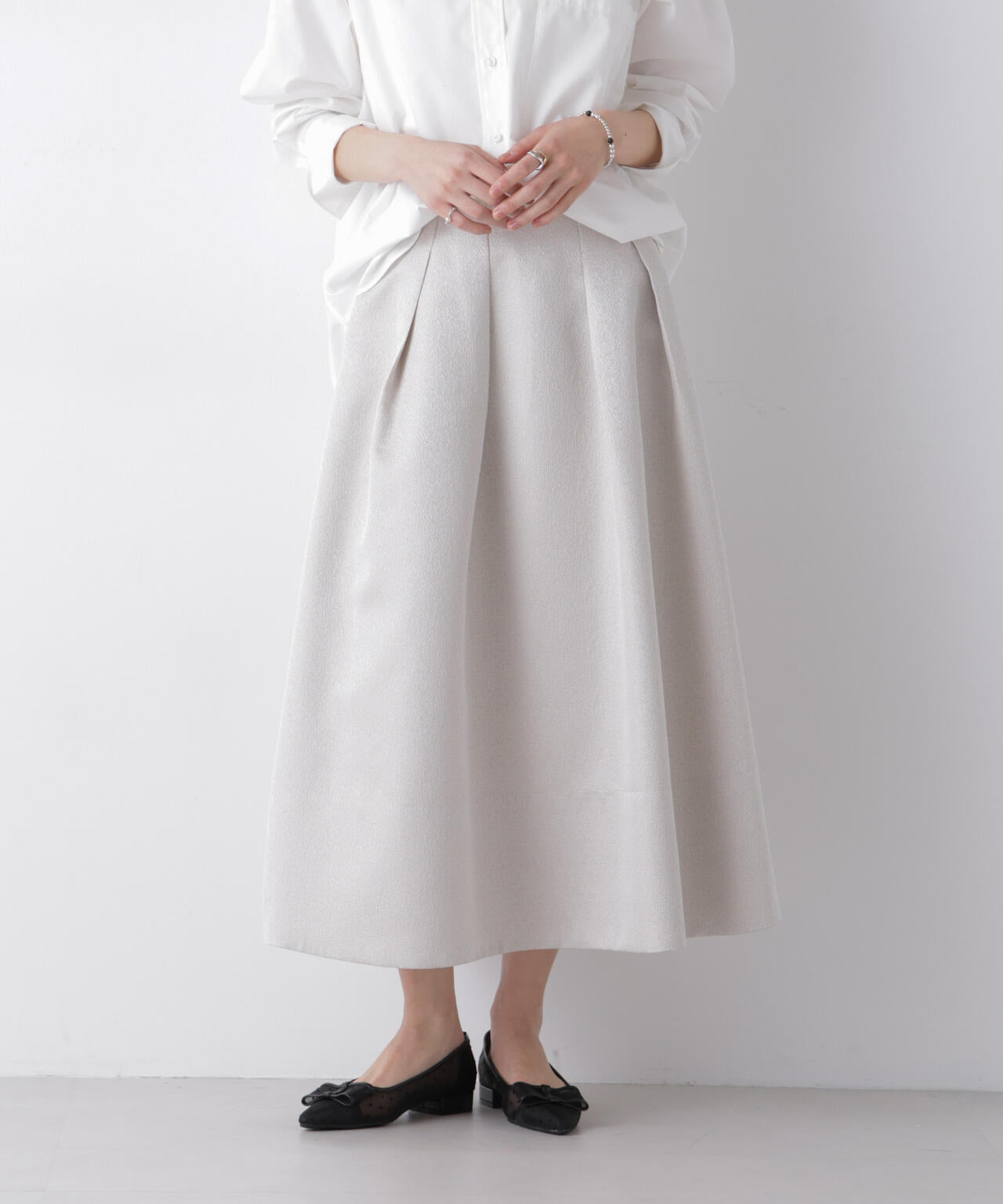 ジャガードボリュームタックスカート(セットアップ可) 6696130303