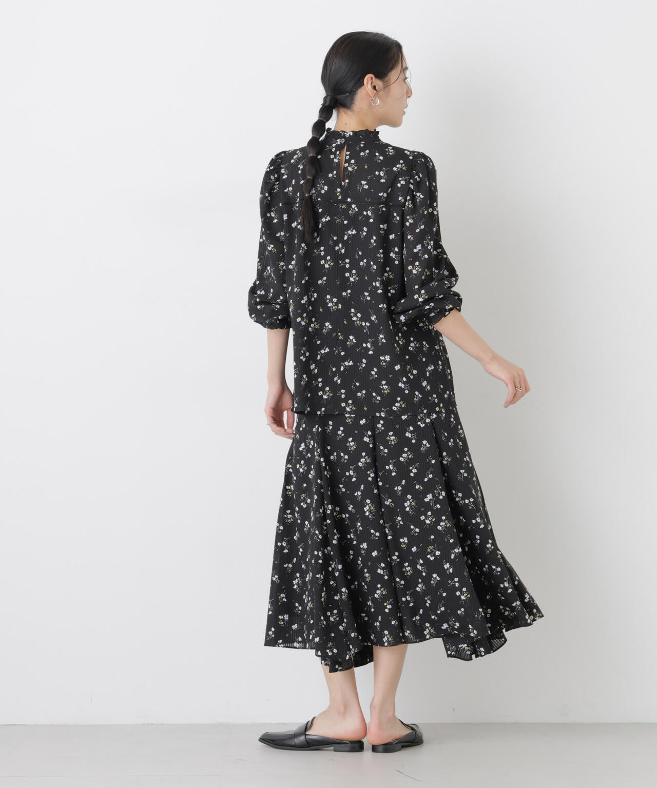 フラワープリントイレヘムタックフレアスカート(セットアップ可) 6696130305