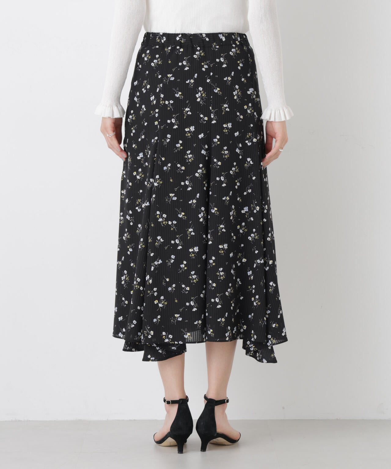 フラワープリントイレヘムタックフレアスカート(セットアップ可) 6696130305