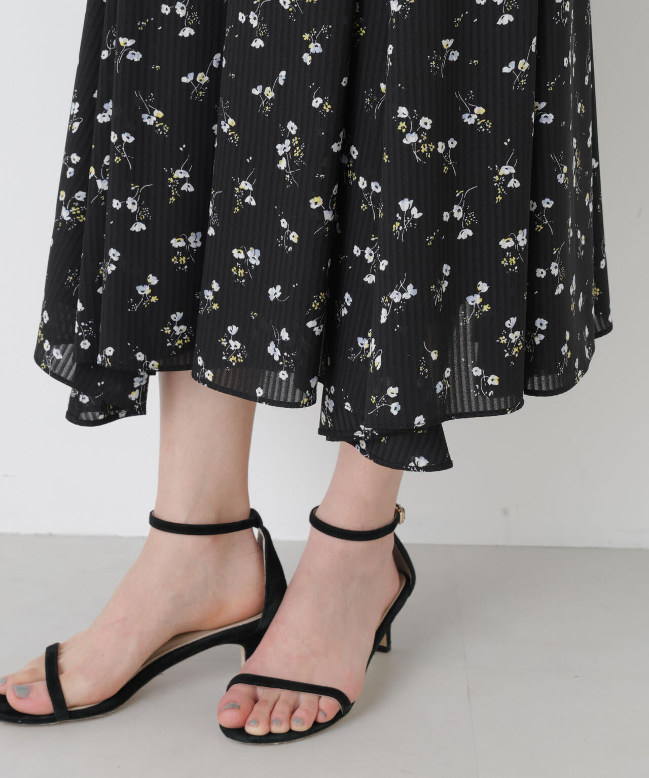 フラワープリントイレヘムタックフレアスカート(セットアップ可) 6696130305