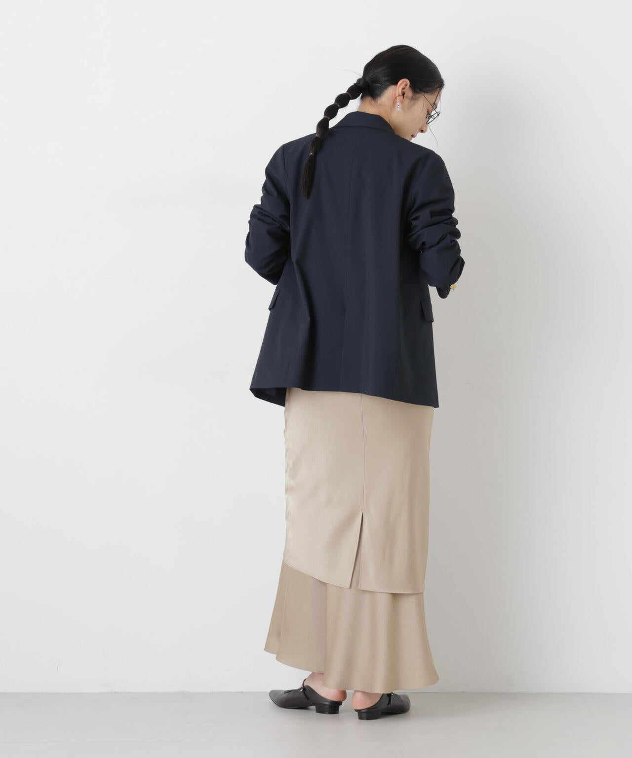 ダブルサテンレイヤードデザインスカート 6696130306