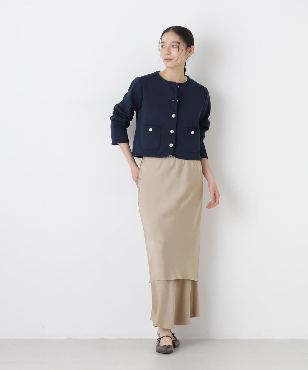 ダブルサテンレイヤードデザインスカート 6696130306