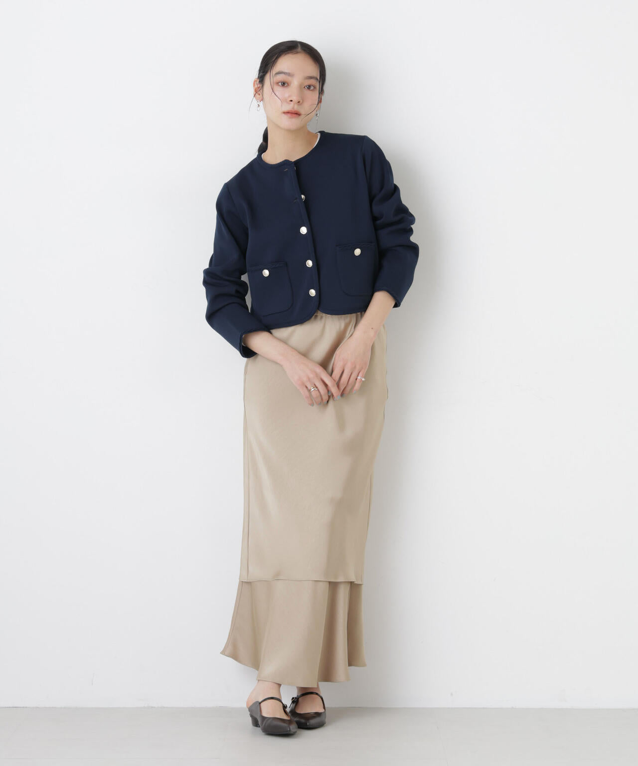 ダブルサテンレイヤードデザインスカート 6696130306