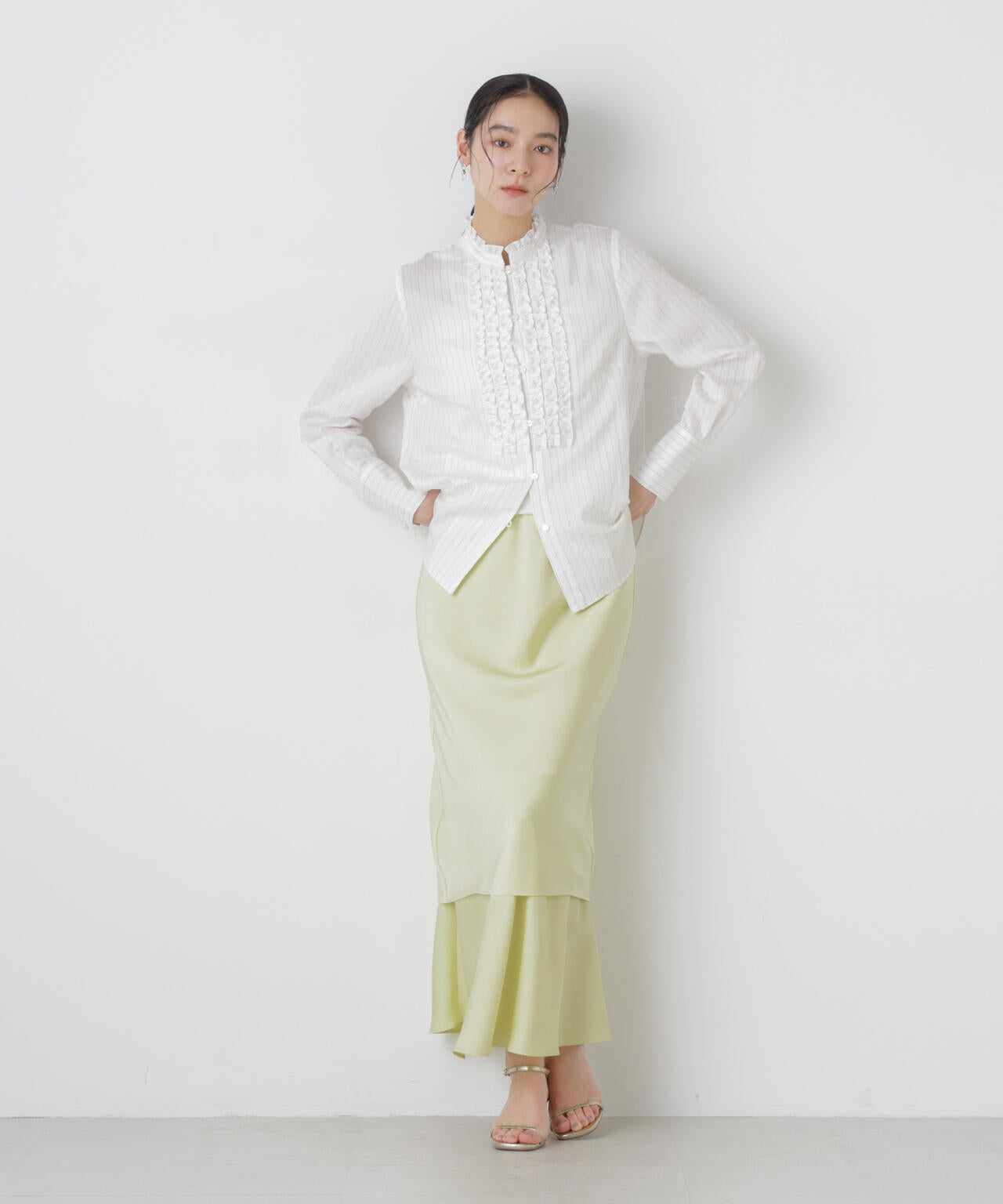 ダブルサテンレイヤードデザインスカート 6696130306