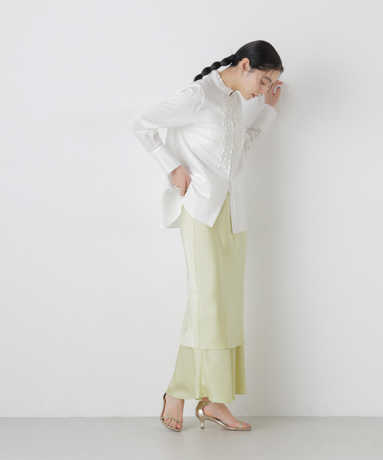 ダブルサテンレイヤードデザインスカート 6696130306