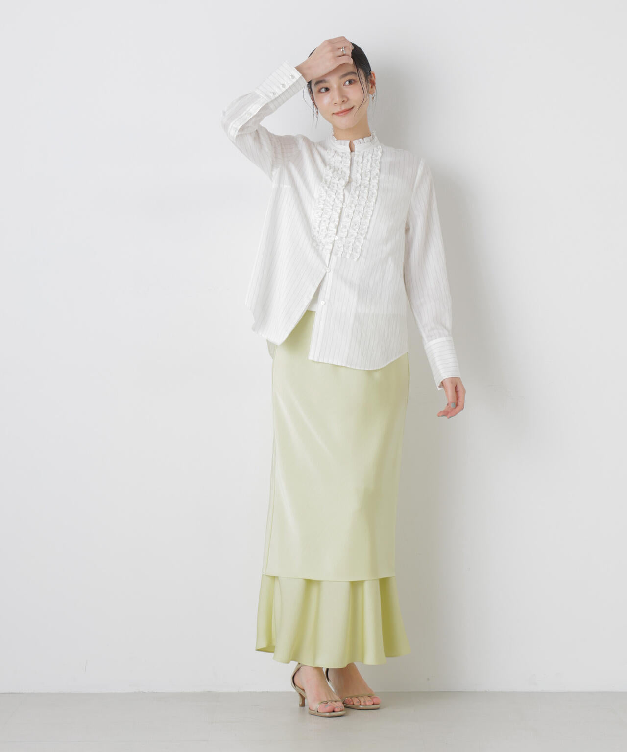 ダブルサテンレイヤードデザインスカート 6696130306