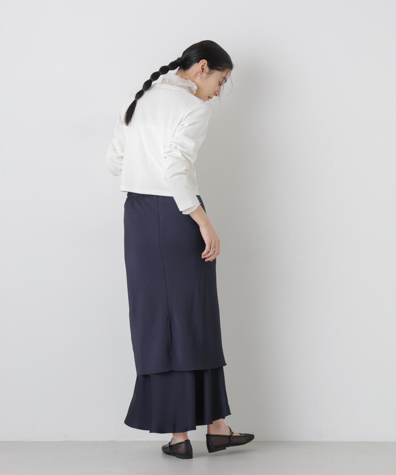 ダブルサテンレイヤードデザインスカート 6696130306