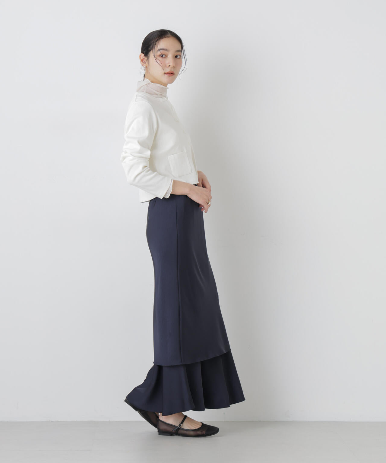 ダブルサテンレイヤードデザインスカート 6696130306