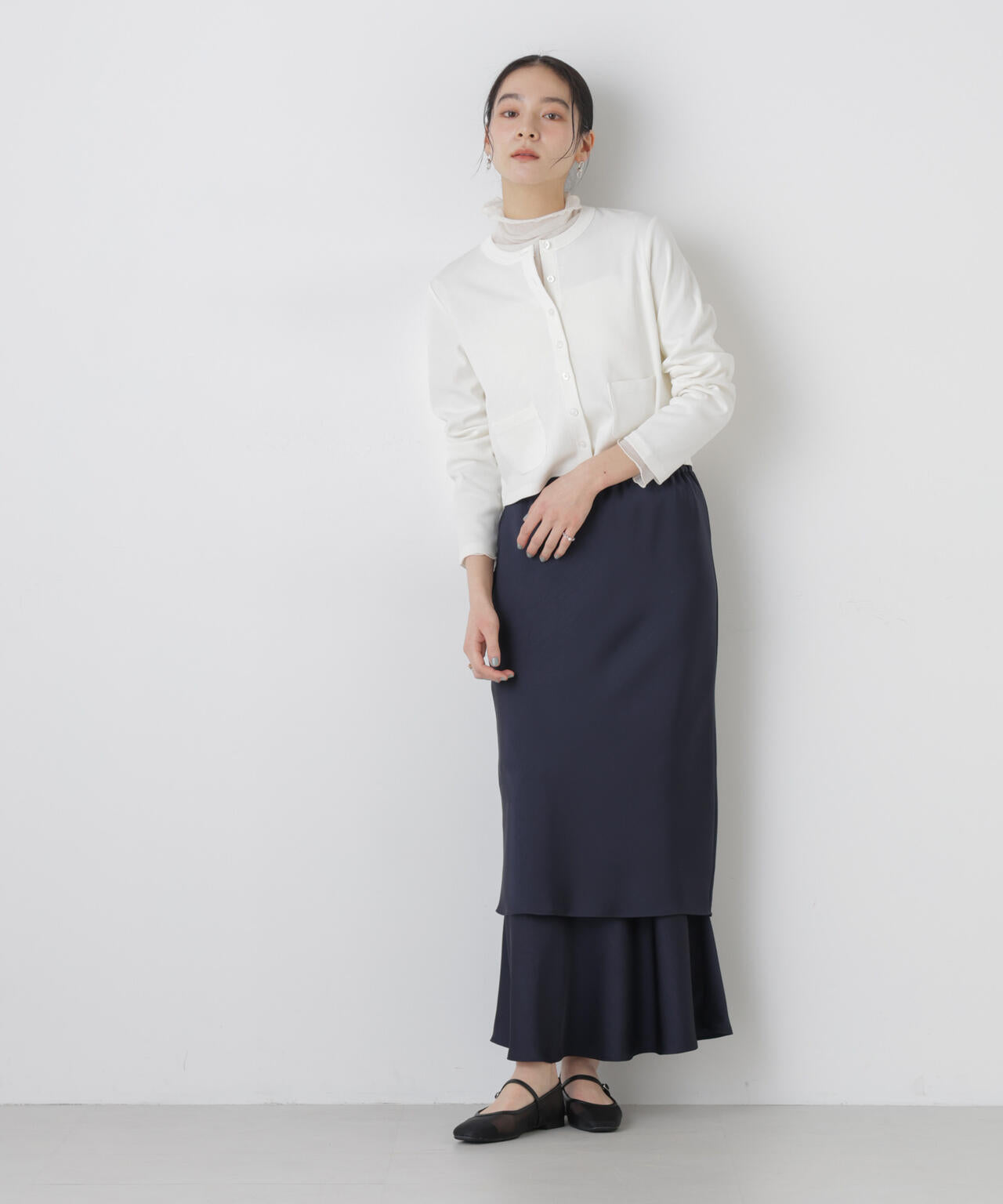 ダブルサテンレイヤードデザインスカート 6696130306