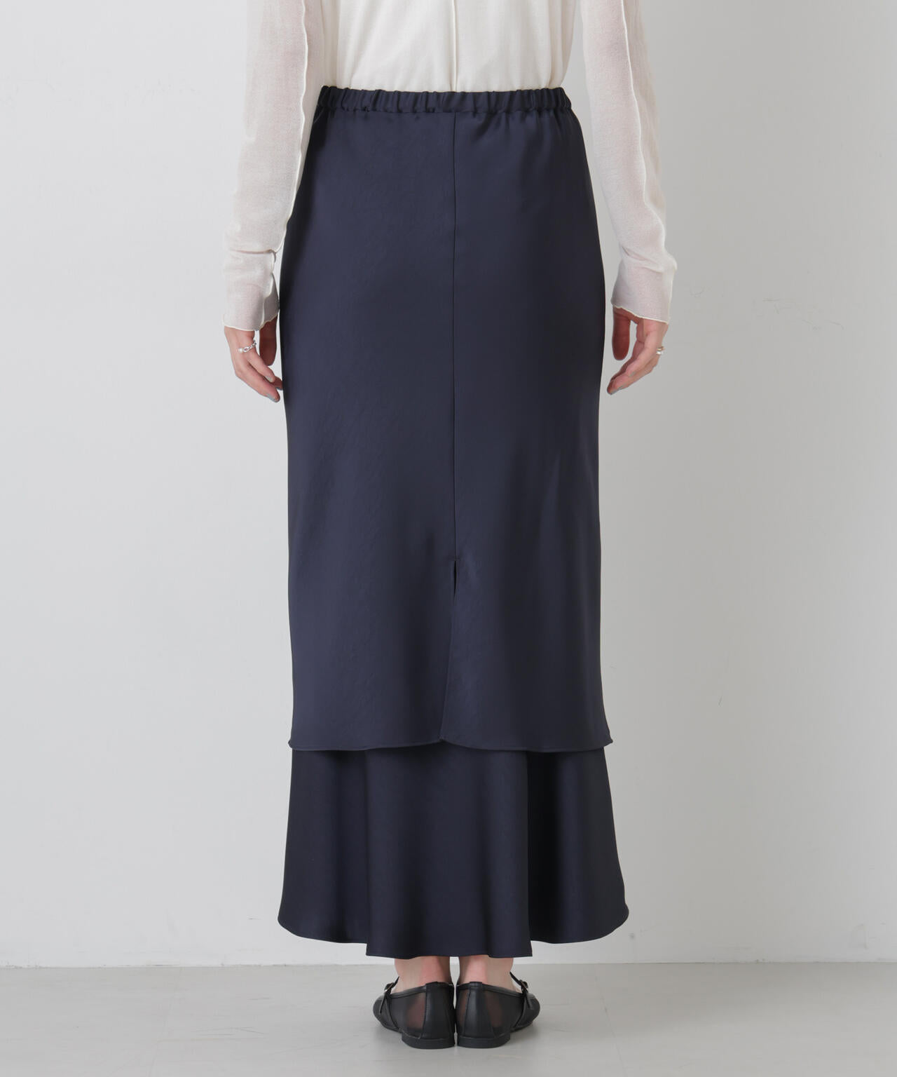 ダブルサテンレイヤードデザインスカート 6696130306