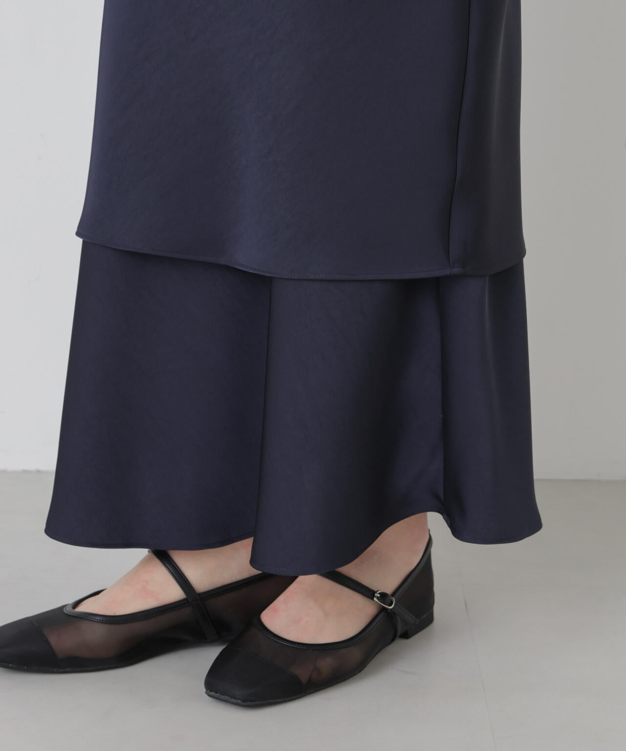 ダブルサテンレイヤードデザインスカート 6696130306