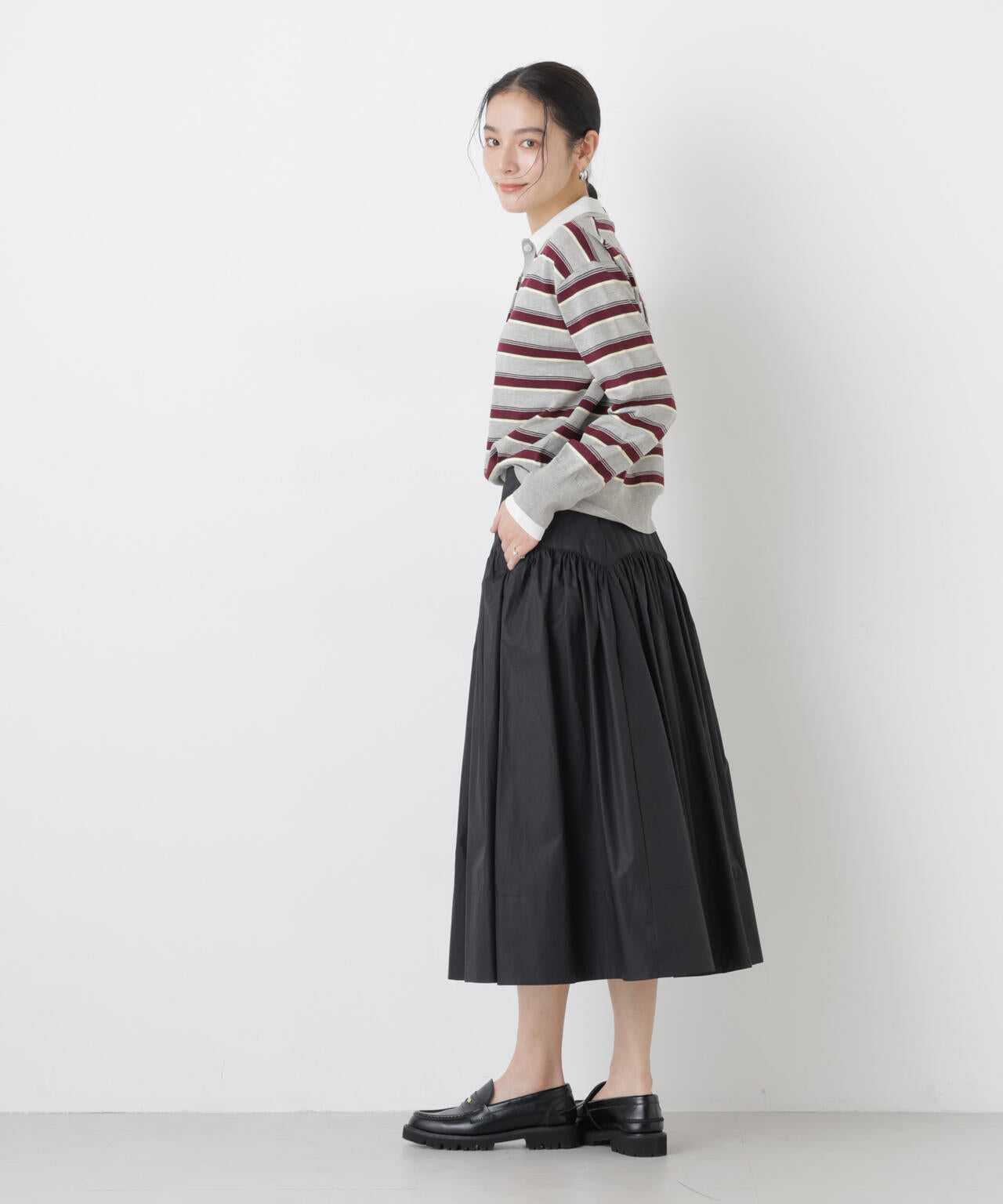 ローギャザーミディスカート 6696130307