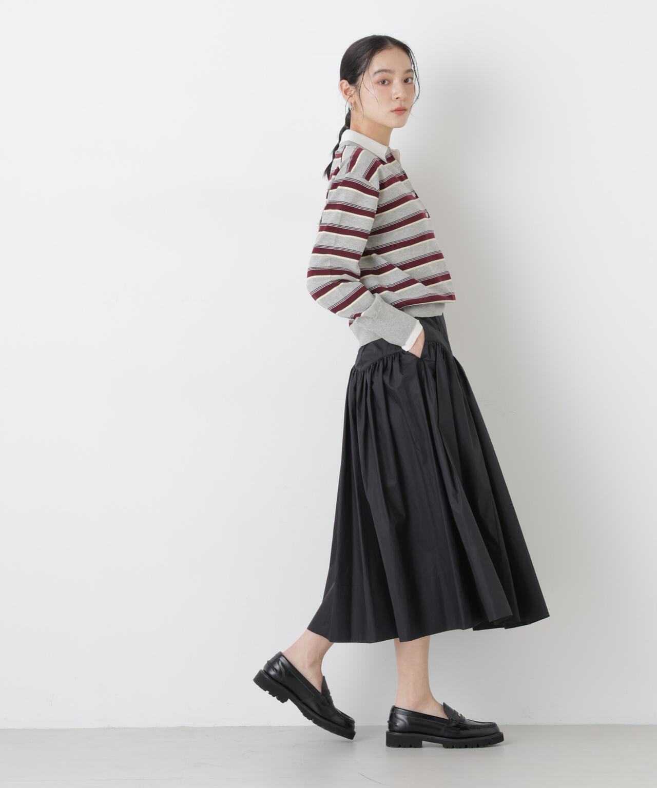 ローギャザーミディスカート 6696130307
