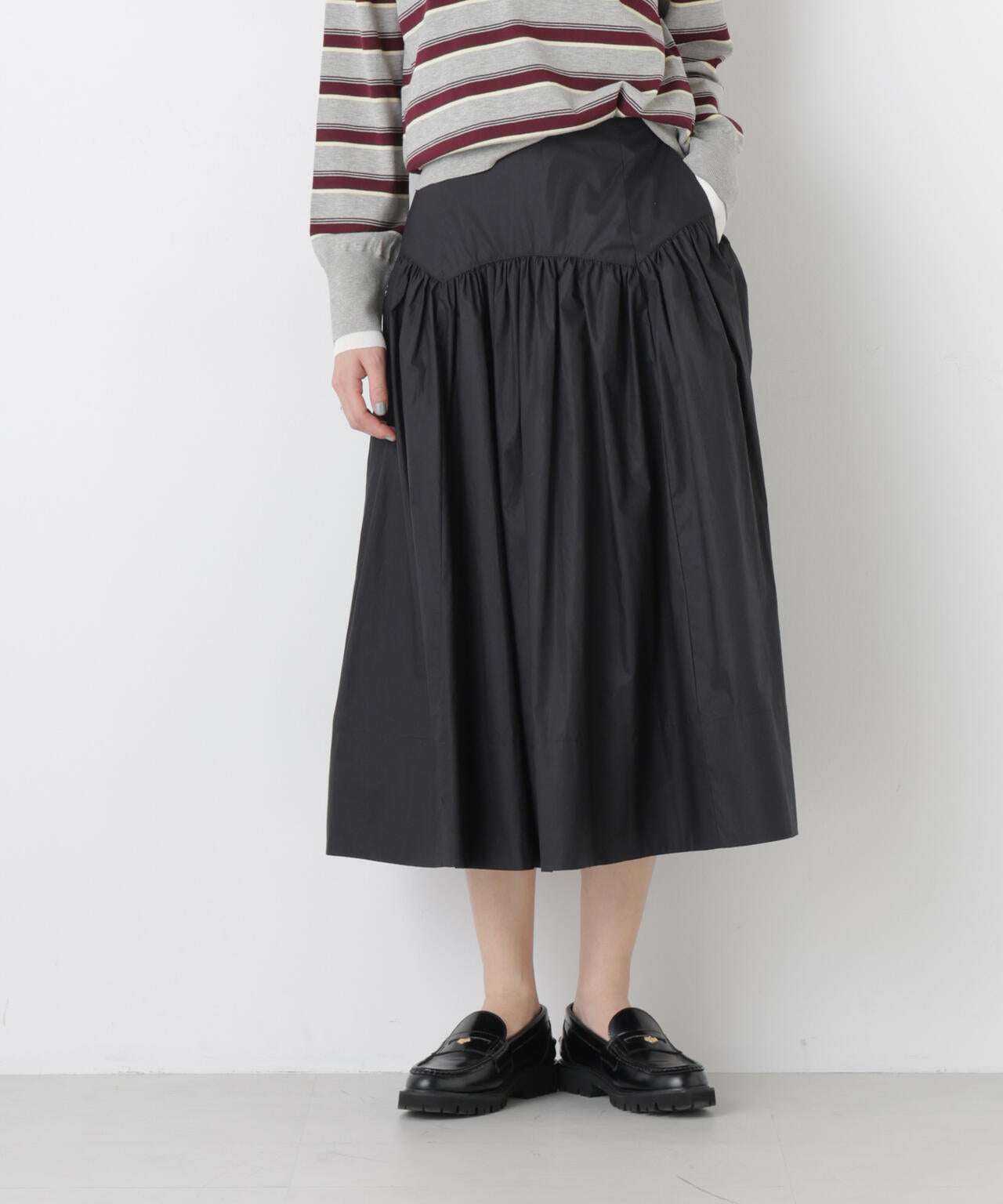 ローギャザーミディスカート 6696130307