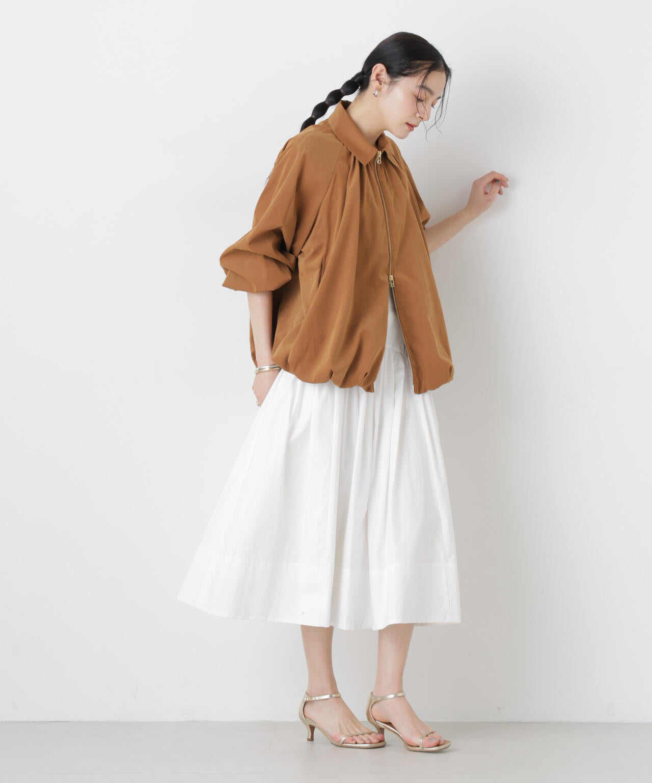 ローギャザーミディスカート 6696130307