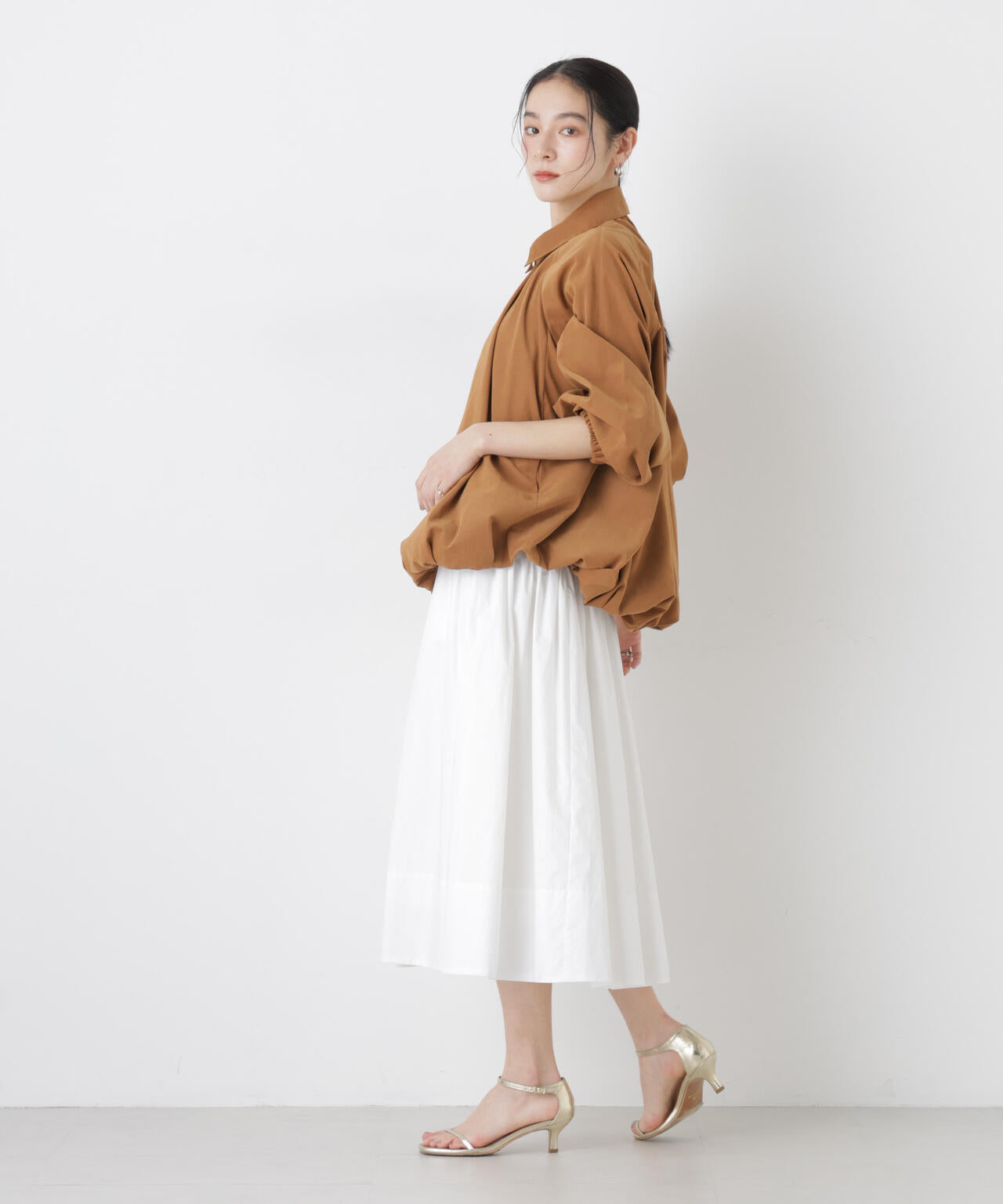 ローギャザーミディスカート 6696130307