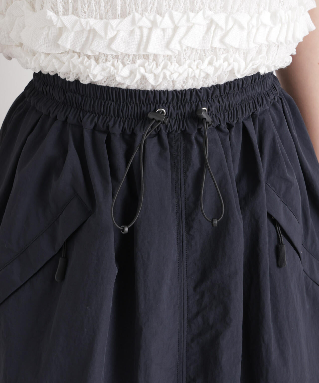ギャザージップミディスカート 6696130309