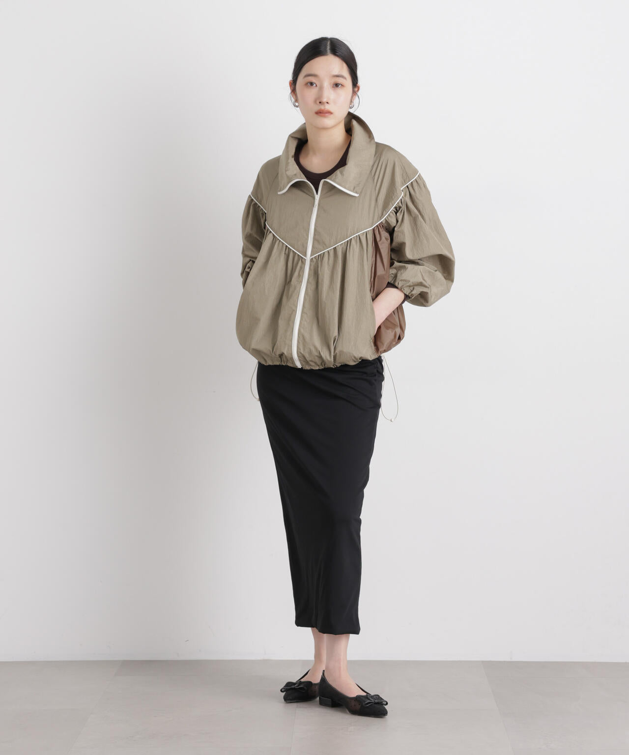 サイドギャザーカットタイトスカート 6696130312