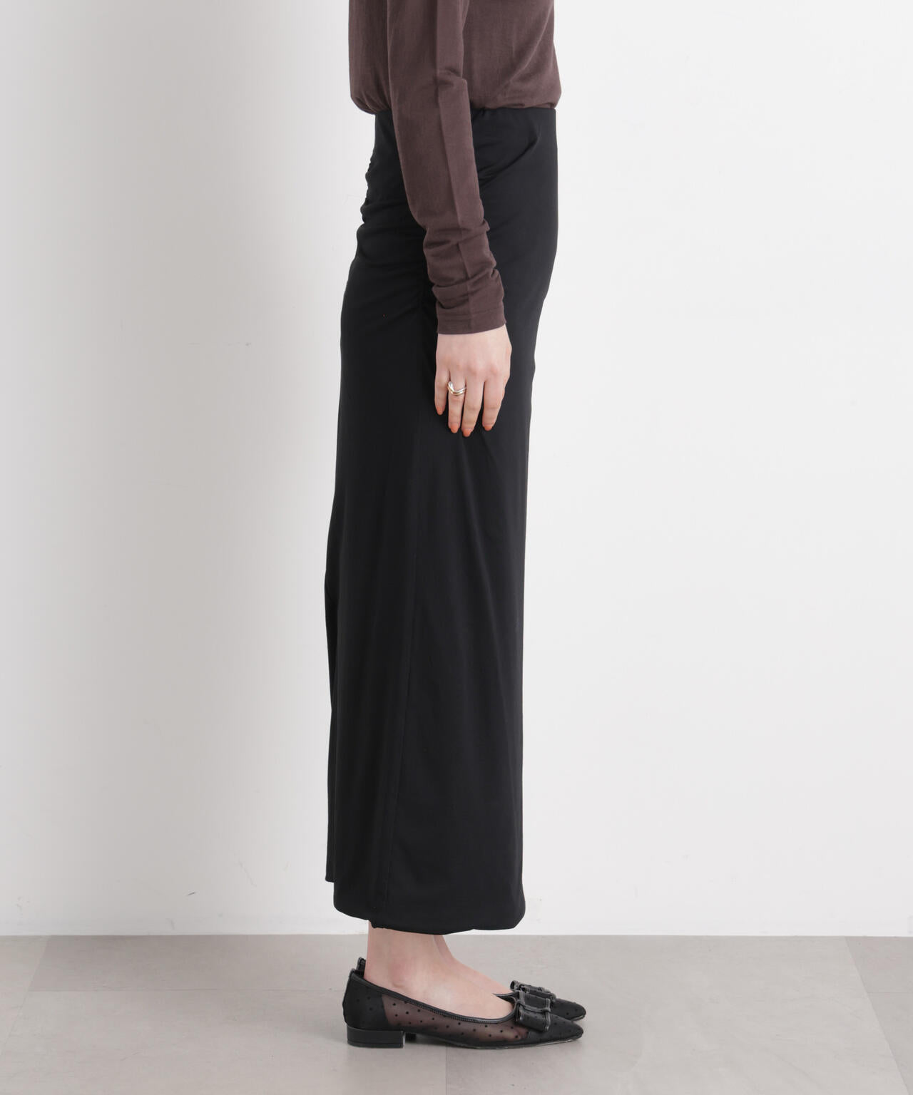 サイドギャザーカットタイトスカート 6696130312