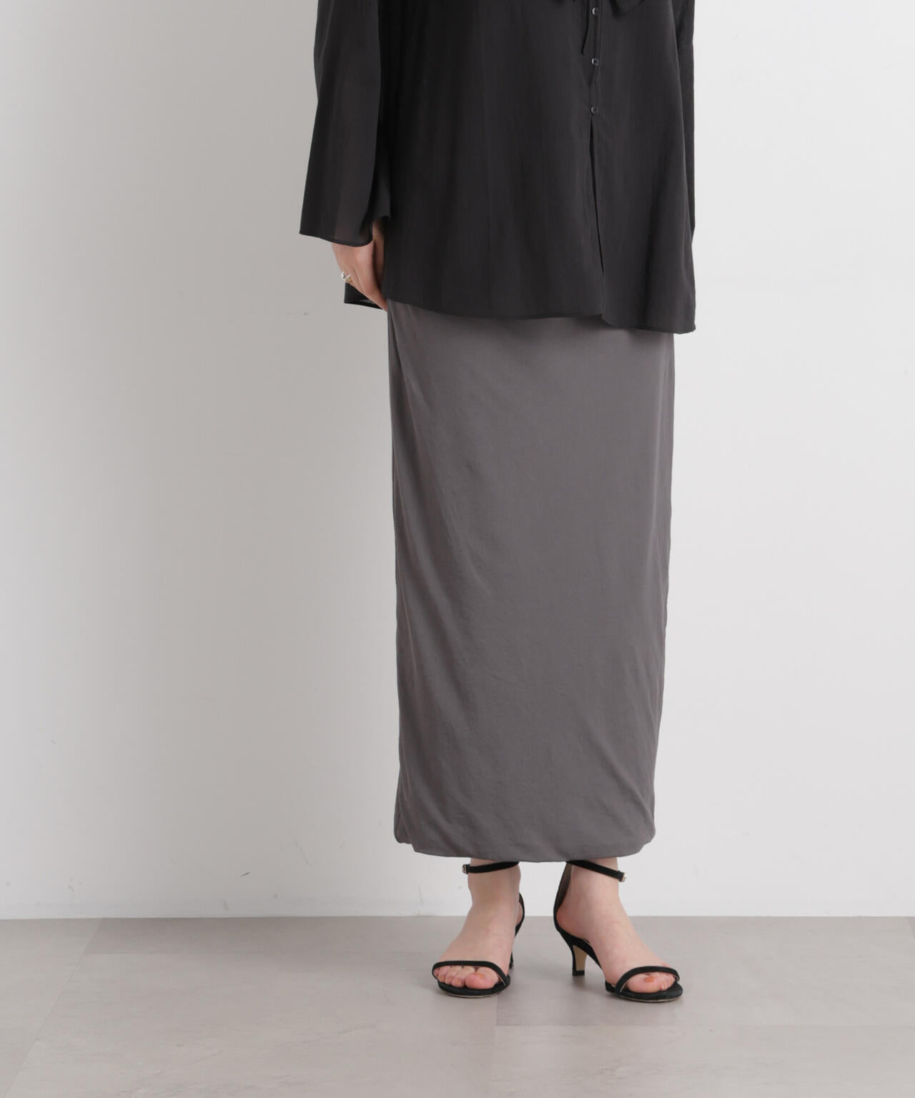 サイドギャザーカットタイトスカート 6696130312